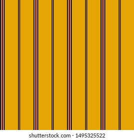 Stripe seamless pattern with Yellow, Red, Black and white colors vertical parallel stripes.Vector abstract background.