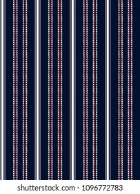 Stripe seamless pattern.with navy blue,red and white vertical parallel stripes.Abstract  pattern stripesbackground.
