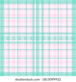 Stripe seamless tartan plaid pattern. Checkered fabric texture print stripes punchy pastel colorful background. Pink and green stripe pattern isolated on white background.