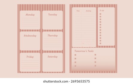 Stripe soft pink pastel notepad
