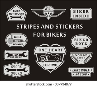 Stripe and stickers for bikers