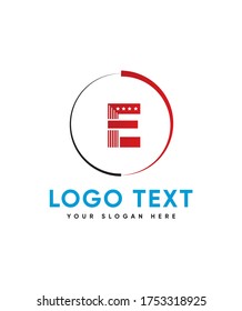 Stripe style letter type E logo template, Vector logo for business and company identity 