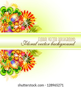 Stripe for text on flower background