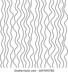 Stripe texture. Linear pattern. Line art. Hand drawn waves. Seamless pattern. Print for postcards, posters, banners, scrapbooking. Wavy background