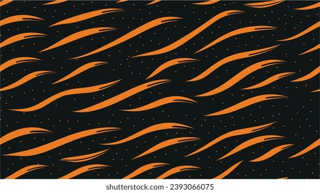 Stripe texture with many lines. Glitter abstract illustration with doodles and Zen tangles. Light Orange natural abstract template. Seamless.