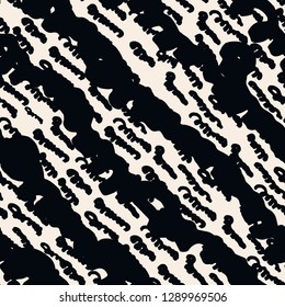 Stripe texture pattern. Black white japanese watercolor seamless print. Organic shibori vector tie dye background. Japan rustic batik fabric. Traditional modern abstract tile. Psychedelic folk design.