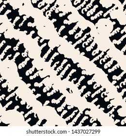 Stripe texture pattern. Black white japanese watercolor seamless print. Organic shibori vector tie dye background. Japan rustic batik fabric. Traditional modern abstract tile. Psychedelic folk design.