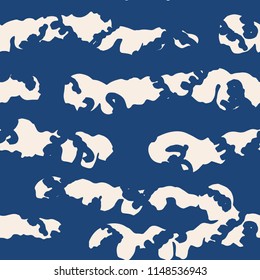 Stripe texture pattern. Indigo japanese watercolor seamless print. Organic shibori vector tie dye background. Japan rustic batik fabric. Traditional modern abstract tile. Psychedelic folk design.