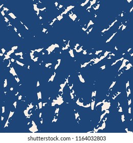 Stripe texture pattern. Indigo japanese watercolor seamless print. Organic shibori vector tie dye background. Japan rustic batik fabric. Traditional modern abstract tile. Psychedelic folk design.