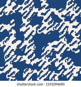 Stripe texture pattern. Indigo japanese watercolor seamless print. Organic shibori vector tie dye background. Japan rustic batik fabric. Traditional modern abstract tile. Psychedelic folk design.