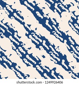 Stripe texture pattern. Indigo japanese watercolor seamless print. Organic shibori vector tie dye background. Japan rustic batik fabric. Traditional modern abstract tile. Psychedelic folk design.