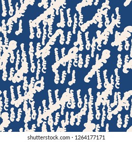 Stripe texture pattern. Indigo japanese watercolor seamless print. Organic shibori vector tie dye background. Japan rustic batik fabric. Traditional modern abstract tile. Psychedelic folk design.