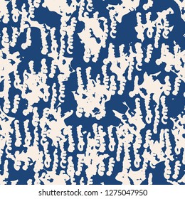 Stripe texture pattern. Indigo japanese watercolor seamless print. Organic shibori vector tie dye background. Japan rustic batik fabric. Traditional modern abstract tile. Psychedelic folk design.