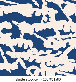 Stripe texture pattern. Indigo japanese watercolor seamless print. Organic shibori vector tie dye background. Japan rustic batik fabric. Traditional modern abstract tile. Psychedelic folk design.