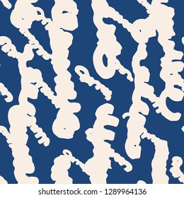 Stripe texture pattern. Indigo japanese watercolor seamless print. Organic shibori vector tie dye background. Japan rustic batik fabric. Traditional modern abstract tile. Psychedelic folk design.