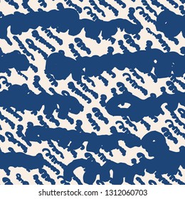 Stripe texture pattern. Indigo japanese watercolor seamless print. Organic shibori vector tie dye background. Japan rustic batik fabric. Traditional modern abstract tile. Psychedelic folk design.