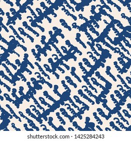 Stripe texture pattern. Indigo japanese watercolor seamless print. Organic shibori vector tie dye background. Japan rustic batik fabric. Traditional modern abstract tile. Psychedelic folk design.