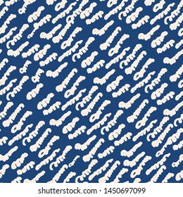 Stripe texture pattern. Indigo japanese watercolor seamless print. Organic shibori vector tie dye background. Japan rustic batik fabric. Traditional modern abstract tile. Psychedelic folk design.