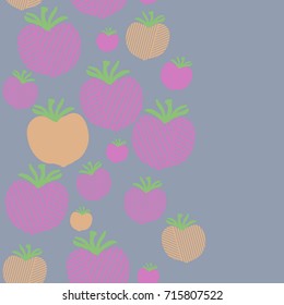 Stripe  tomato seamless pattern. Hand drawn.