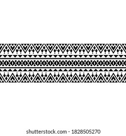 Stripe traditional ethnic texture pattern design in black and white color