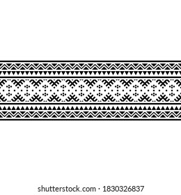 Stripe traditional motif ethnic pattern design vector in black white color