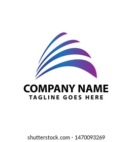 Stripe triangle logo template. Modern triangle logo design with gradient color.