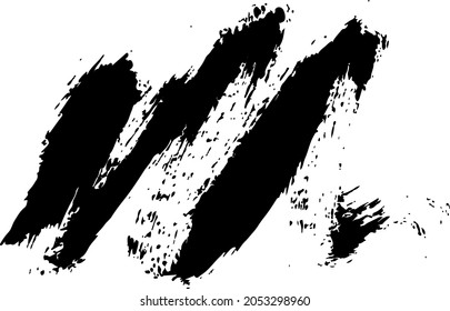 Stripe Vector Abstract Grunge Stroke Brush Hand Drawn Texture in Black Color Sketch Simple Pattern isolated on White Background Grange Doodle Shape