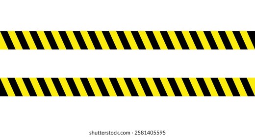 Stripe vector illustration. Yellow caution tape. Security Caution Tape. Abstract Stripes for Police, Accident, Under Construction. 