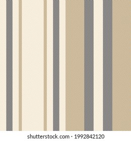 Stripe vector pattern in brown gold, beige, black. Seamless herringbone textured large wide stripes for flannel shirt, dress, trousers, skirt, blanket, throw, other autumn winter fashion fabric print.