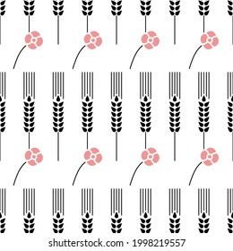 Stripe vertikale Reihe Blume nahtlose Muster in Vektorgrafik Design für Mode, Stoff, Web, Tapete und alle Drucke auf weißem Hintergrund