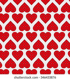 Stripe weaving red hearts seamless pattern