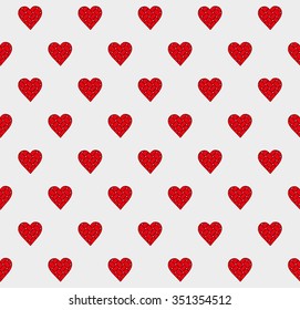 Stripe weaving red hearts seamless pattern