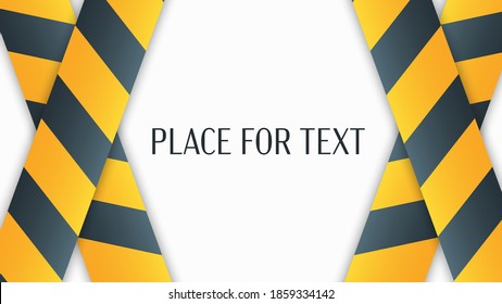 The stripe is yellow and black. Police fencing tape. warnings, danger. Vector illustration with space for text.