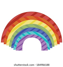 Striped 3-D 3 Dimensional Rainbow Vector 