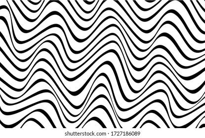 fondo abstracto rayado negro y líneas blancas cartel vectorial 3D