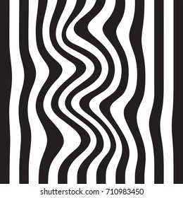 Striped abstract background. black and white zebra print. Vector seamless illustration. eps10