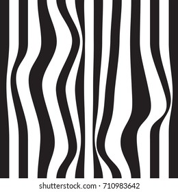 Striped abstract background. black and white zebra print. Vector seamless illustration. eps10