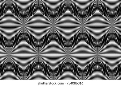 Striped abstract background - black and white