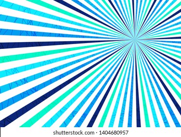 Striped abstract background, bright colored rays emanating from the center. Vector illustration for your design.