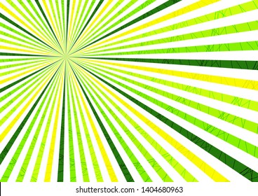 Striped abstract background, bright colored rays emanating from the center. Vector illustration for your design.