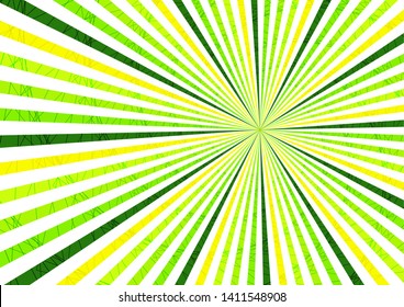 Striped abstract background, bright colored rays emanating from the center. Vector illustration for your design.