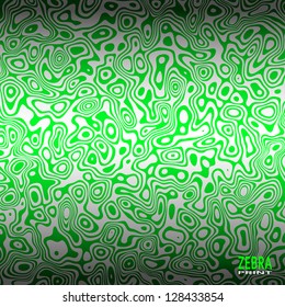 Striped abstract background. Green zebra print. Vector illustration.