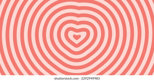 Striped abstract background with hearts. Design for decor for valentine's day.Vector illustration. Pink texture.