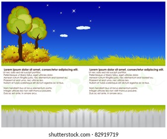 Striped abstract background with it located on a autumn tree, bush vegetation and night sky