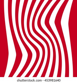 Striped abstract background. red and white zebra print. Vector illustration. eps10.