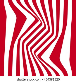 Striped abstract background. red and white zebra print. Vector illustration. eps10