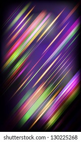 Striped abstract design on dark background. Vector illustration.