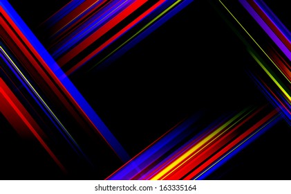 Striped abstract design on dark background. Vector illustration.