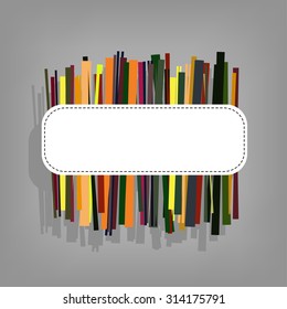 striped abstract frame - vertical lines of paper with shadow. Vector illustration.