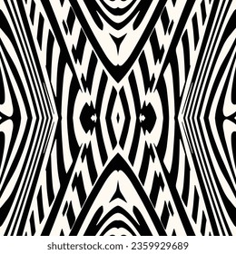 striped abstract geometric design, lines. seamless vector background. black and white texture. seamless stripe pattern in aztec style. surface, backdrop, paper, wrapping, marble, fabric, textile etc